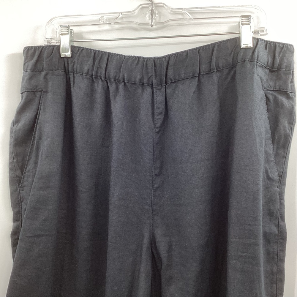 *** Cynthia Rowley Black Linen Pants *** XL - Picture 2 of 8